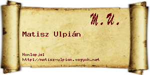 Matisz Ulpián névjegykártya